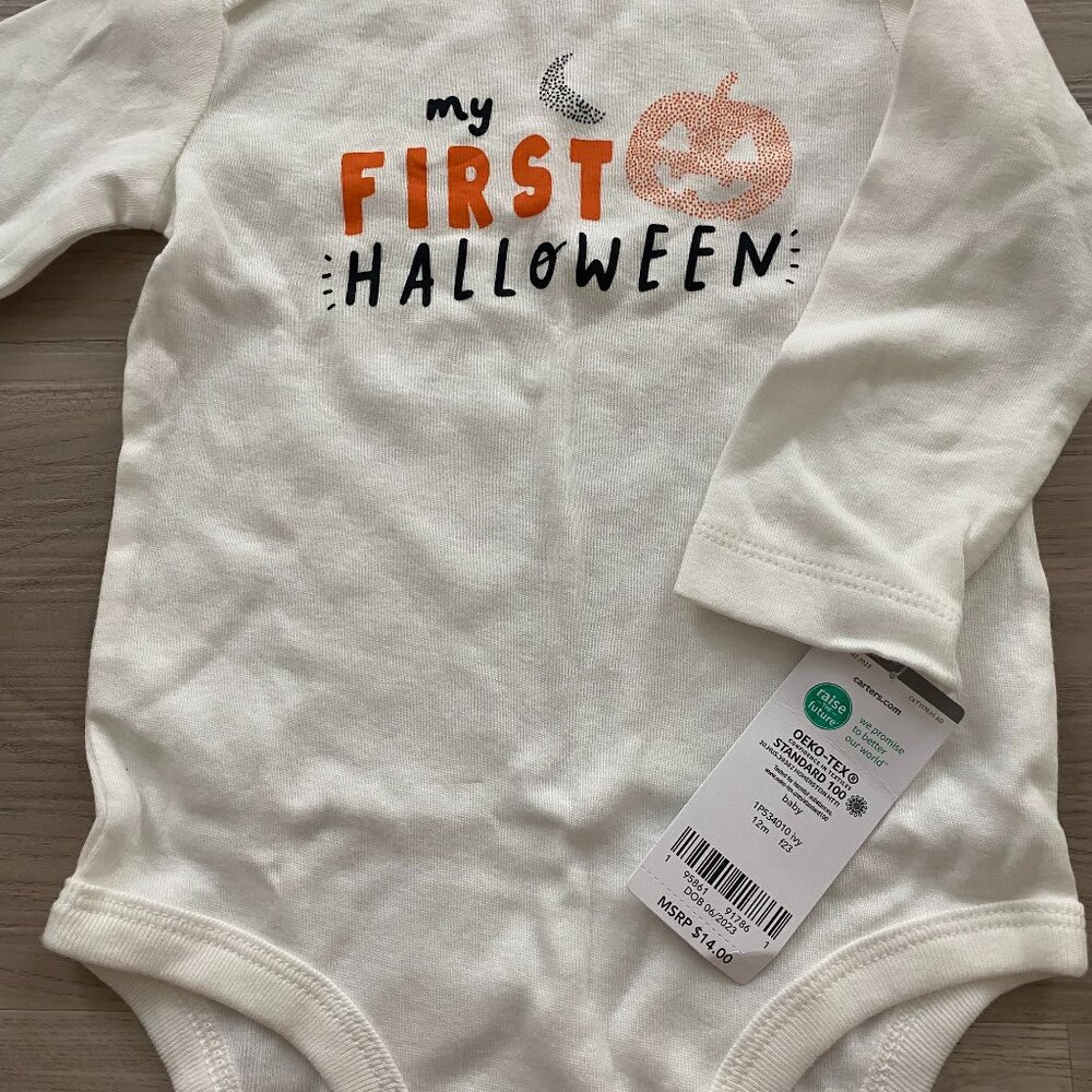 NWT CARTER'S | "My First Halloween" Cotton Long Sleeve Onesie - 12 mos